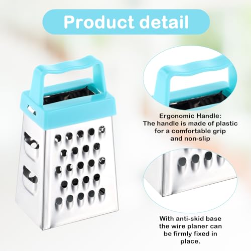 6 stuks Mini Square Grater, Mini Stainless Steel Cheese Grater, multifunctionele Grater met handvat voor chocolade, citroen, nootmuskaat, kaas, gember, groenten 5