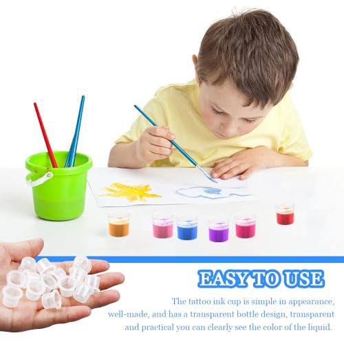 300 st. Plastic inktcaps Tattoo inktcups Pigment Cups Make-up Container Transparant en praktisch voor kleine tattoos Kleur en schilderijen Pigment Supplies Caps 12mm 4