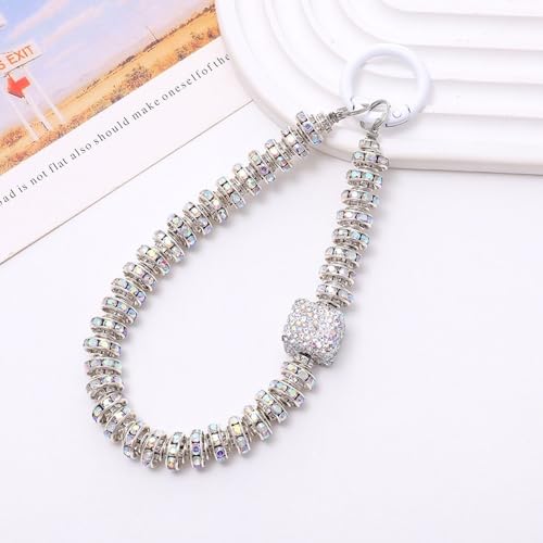 Universele korte parels mobiele telefoon ketting, glitter strass mobiele telefoon parels lanyard armband ketting mobiele telefoon armband mobiele telefoon sieraden sleutelhanger 3