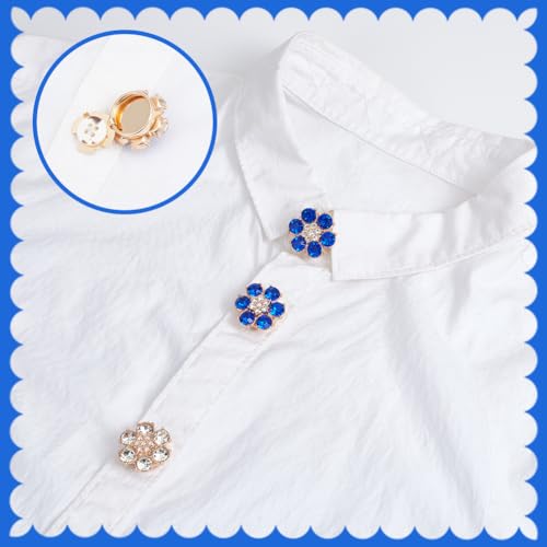 4 Covers Rhinestone Buttons Covers Afneembare Naaiknoppen 2 Kleur met messing Accessoires voor vrouwen Blouses Mannen Overhemden Kleding Decoratie 2.2 x 2.2cm 4