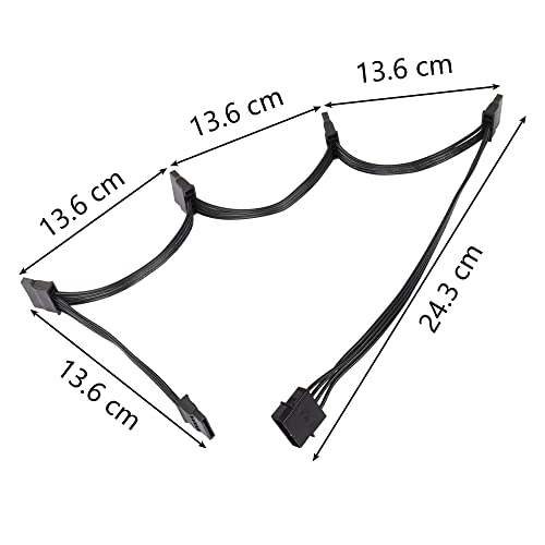 SATA Stroomkabel grote 4Pin Man tot 5 x 15 Pin SATA vrouwelijke harde schijf macht splitter kabel voor HDD, SSD, optische schijven