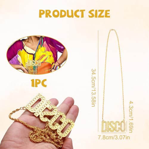 Mannen gouden ketting gouden ketting hip hop rapper gouden ketting hip hop kostuum ketting gouden ketens mannen retro 70s 80s 90s carnaval kostuum accessoires voor Thanksgiving, goud