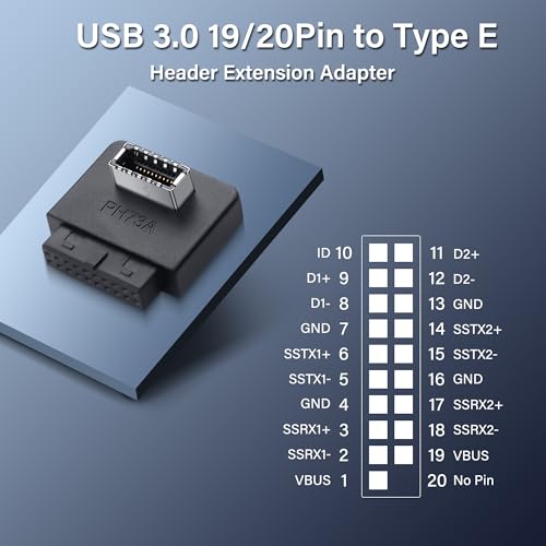 USB 3.0 Front Panel Header USB 3.0 19/20Pin naar Type E Moederbord Header Adapter USB 3.0 19Pin Vrouw naar Type-E Vrouwelijke Front Connector Converter (Type A) 3