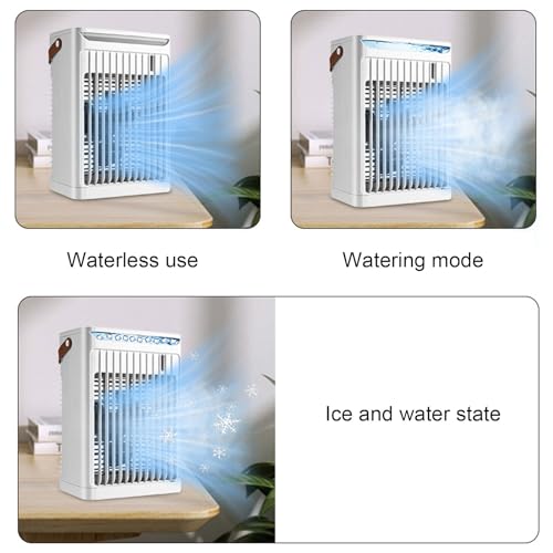 Draagbare Airconditioning Airconditioning Ventilator Koeler met 680 Ml Tank 2 koude mist 5 snelheden 2 koude mist en 7 LED's Mini-verdamping Airconditioner 4
