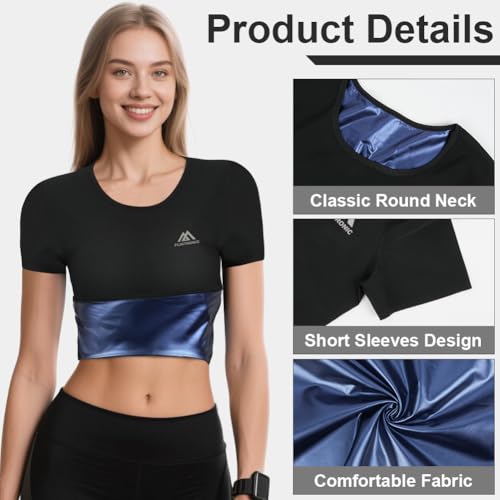 Sauna vest, afslanken vest, saunakvest, sport- en gymtank, buikcontrole, afvallen, hitte vallen T-shirt, voor dames, L 3