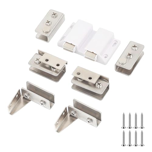 1 set glazen deur scharnieren, dubbele deur scharnieren voor glas met een dikte van 5-8 mm