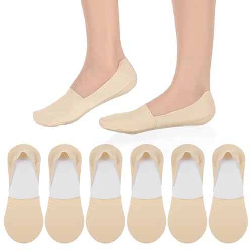6 paar onzichtbare enkelsokken voor vrouwen, 35-38, korte non-slip zomersneaker sokken met silicone pad, onzichtbare sokken, ademende korte sokken, huidkleur, halve sokken, ballerina sokken, huid