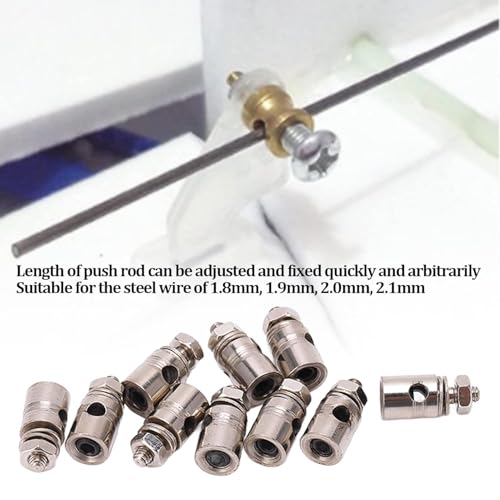 10Pcs RC Roestvrij stalen duwstang connector, RC vliegtuig duwstang stoppen Voor 1,8 mm/1.9mm/2mm 10/mm Staaldraad 4