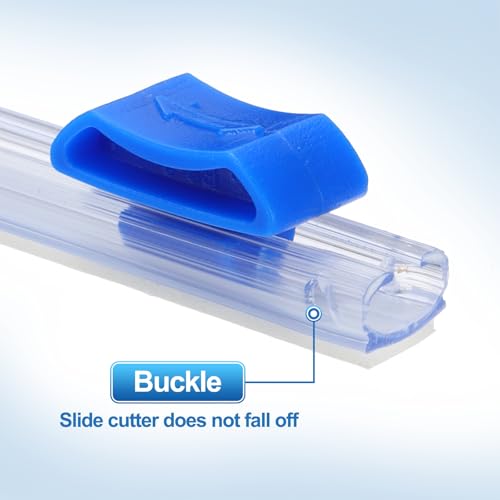 8st Plastic Wrap Cutter, 13 inch Plastic Wrap Slide Cutter Zelfklevende installatie Vervanging voor aluminium Foil Wax Paper Wrap Dispenser, Blauw 4