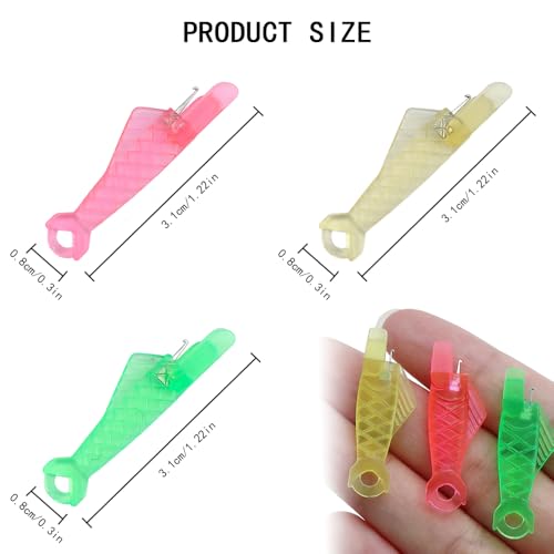 30 st Vis Mond Naaimachine Naald Threader, Eenvoudige Zelf draad Naald Threaders Kit Automatische Naainaald draadslijper Snelle handnaaimachine Naald draadslijper gereedschap, drie kleuren