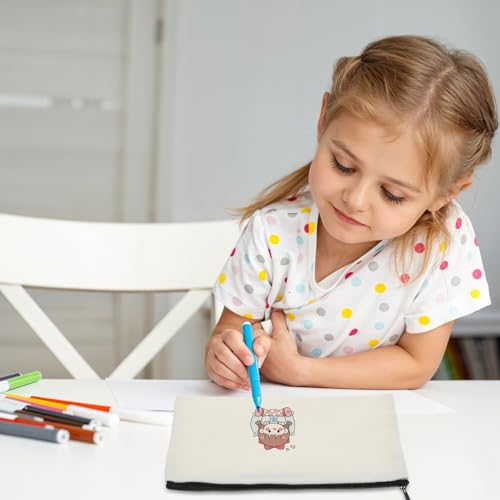 6 stuks blanco katoenen canvas DIY Craft ritstassen, Canvas rits zak, multifunctionele make-up zakken, potlood dozen, Travel Storage (Wit, 20,5 cm x 12 cm) 5