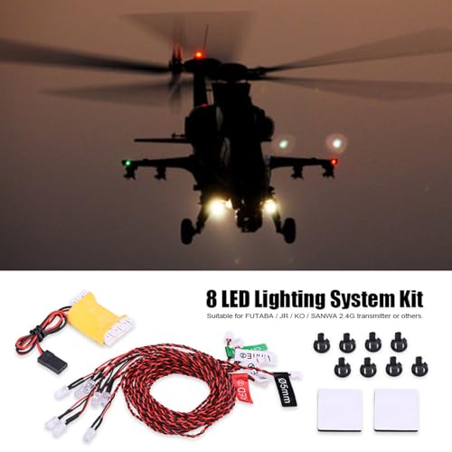 Rc Navigatielichten Rc Vliegtuig Navigatielichten Plastic 8 Led Verlichting System Kit Simulatie knipperlichten voor Rc Vliegtuig Helikopter 3