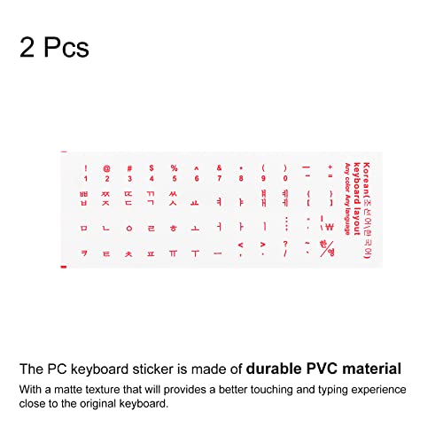 2 stuks Korean Keyboard Stickers PC Keyboard Stickers Heldere achtergrond met rode letters voor Computer Laptop Notebook Bureau 3
