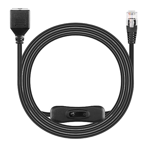 RJ12 telefoon uitbreiding Kabel 6P6C Plug naar bustelefoon Kabel vaste telefoonkabel met schakelschakelaar (1,5m)