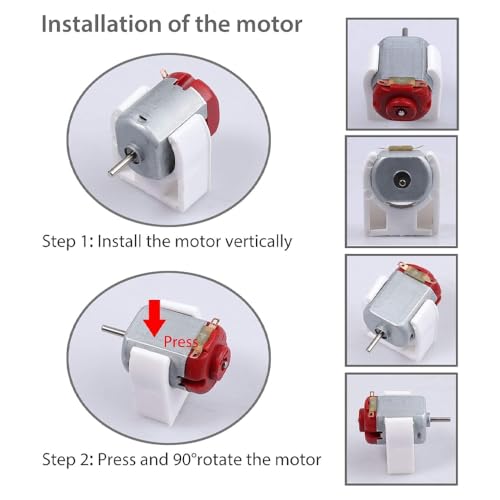 Zee 95-Piece Mini elektrische motor Set, Mini DC Motoren 1.5V-3V 24000rpm met 6 st Mini Motor en 6 st AA Batterijhouder en Propeller voor DIY Science Lab Project