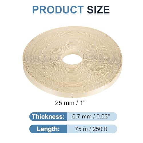 Berk Afwerking Tape, 1 inch x 250 m, voor houten oppervlakken, voorgelijmd, voor oppervlakken gemaakt van flexibel multiplex met hete smeltlijm