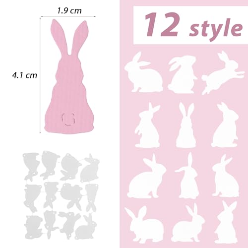 12 stuks die hazen snijden Pasen die snijden template Pasen stencil Crafting DIY Decoratie Pasen Gast Cadeaubon Gefeliciteerd Garland