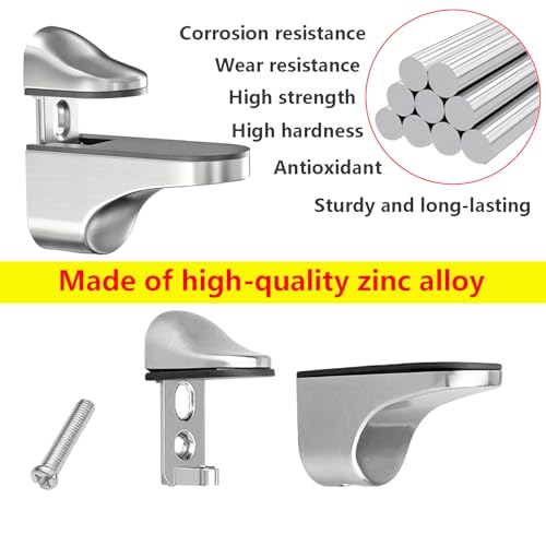 2 st Glazen Plankhouders, Glazen Plank, Wandmontage, Verstelbare Glazen Plankhouder, Zinklegering, Glashouder voor 3-18mm Dik glas 4