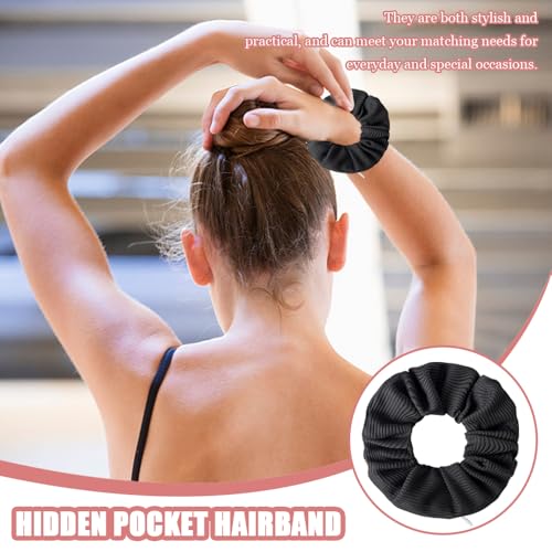 6 stuks verborgen zakhaarband Grote haarband Accessoires Kleurrijke Elastische Verborgen Pocket Hair Bands met rits voor het plaatsen van sleutels Kleine items voor vrouwen meisjes Cadeau 5