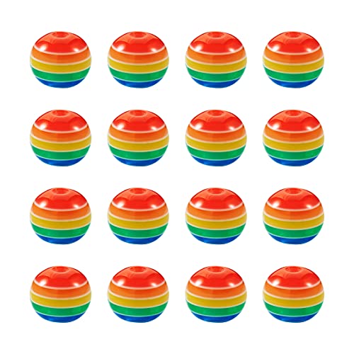 100 st. Regenboog gestreepte kralen 8mm kleurrijke ronde hars spacer kralen Chunky Rainbow Losse Charms Kralen voor armband oorbellen sieraden maken