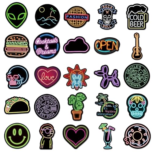 100 stuks Neon Stickers voor tieners Volwassenen Cool Waterdichte Vinyl Stickers Set Auto Motorfiets Fiets Skateboard Snowboard Bagage Laptop Koffer Helm Motorfiets Computer 3
