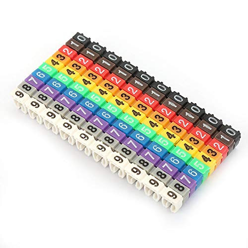 2.5 Kabel, Digital Number Pipe Wire Kleurrijk (100 stuks 2.5mm2) en Number Label Cable Marking (100PCS KCM-2.5MM 2.5 Square) 3