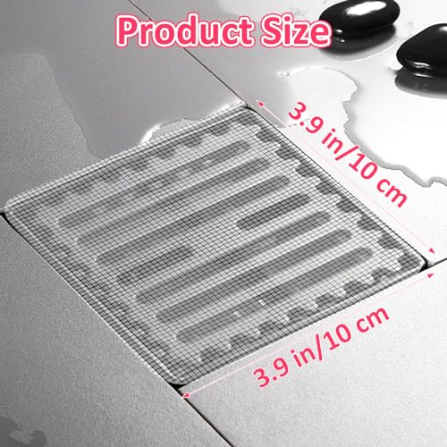 30 st. Afvoerhaarvanger wegwerpbaar Zelfklevende Drain Haardouche Drain Mesh Stickers Badkamer Haarvanger Hoes voor Badkuip Keuken Roze Menselijk Huisdier Haar (10 x 10 cm)