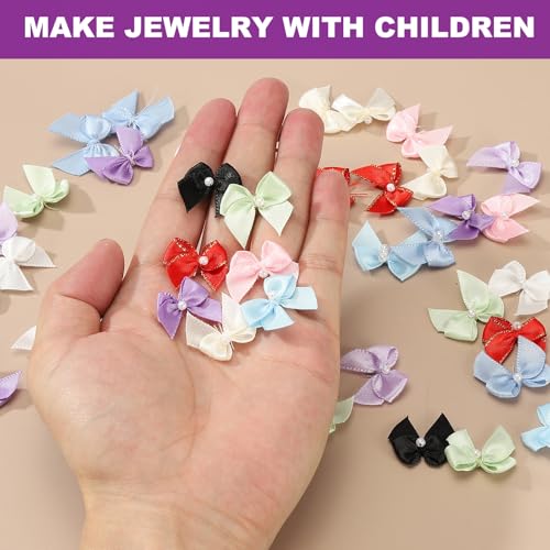 30 stuks mini-lintstriken, bloem parel naaiapplicaties inrichting voor doe-het-zelf handwerk, bruiloft, Kerstmis, scrapbooking (lichtpaars, 0,08 x 0,09 inch) 4