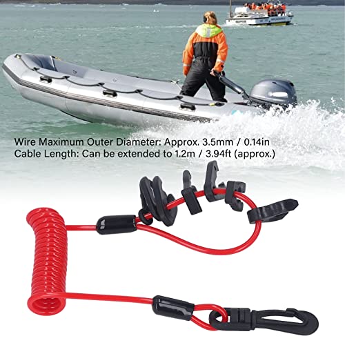 Noodstopschakelaar voor Boot Motor Waterdichte Lanyard Veiligheidsketen Noodstop Spring Wire voor, Suzuk 3