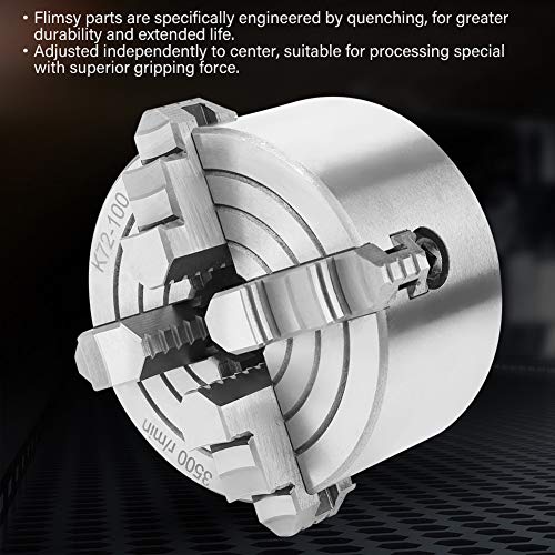 Metalen draaibank Chuck, 4 Inch SANOU K72-100 4-Jaw onafhankelijk Omkeerbare metalen draaibank Chuck draaibank accessoires, Chuck, Toolchuck 3