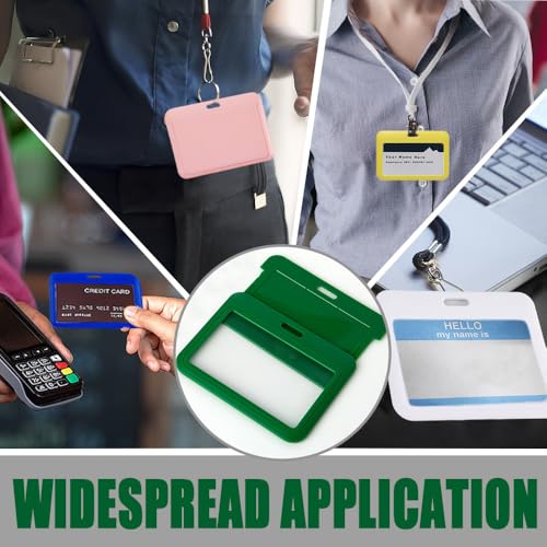 8 stuks ID-kaarthouders, kaarthouder Pouch Schuif-ID Badgehouder, verticale harde plastic hoes met duidelijk venster voor Office, School, Credit Card Pro Mimity Key Driver's licenties en passen 5