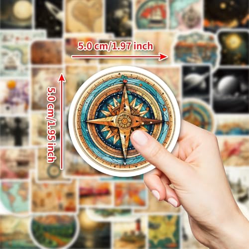 Retro posterstickers voor jongeren en volwassenen, 50 stuks, retro vintage vinyl stickerset, auto, motorfiets, fiets, skateboard, snowboard, bagage, laptop, koffer, helm, motorfiets, computer 3