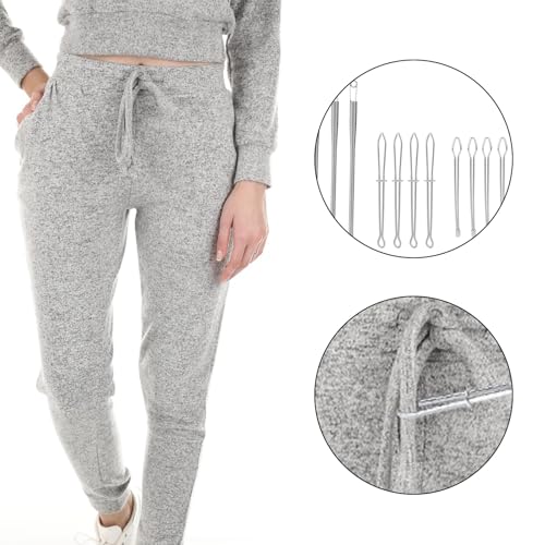 12st Touw Threader, 3 Designs DIY Touw Threading Clips Veer koord trekgereedschap Bodkin Easy Elastische Band Input Loop Turner Naaigereedschappen voor Hoodies Sweatpants Jassen 4