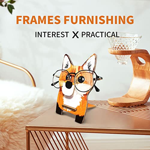 Houten glazen Spectacle houder Fox Shape glazen Weergave Rack Home Bureau Bureau Decor Bureaublad glazen houder Stand, Neus Shaped glazen houder 5