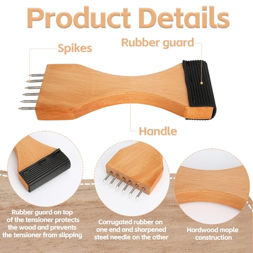 Swan Collar Stretcher Meubels Stoffering Tools, Lever Design Houten steel stretcher trekgereedschappen met antislip Grip Sharp Steel Pegs voor Tapijt Canvas en Meubilair Reparatie 4