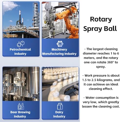 1/2" BSP Boule de Nettoyage Filetage Femelle Sanitaire Rotatif Inoxydable de Boule de Nettoyage de Jet pour le Nettoyage de Réservoir de CIP(Rotary) 4
