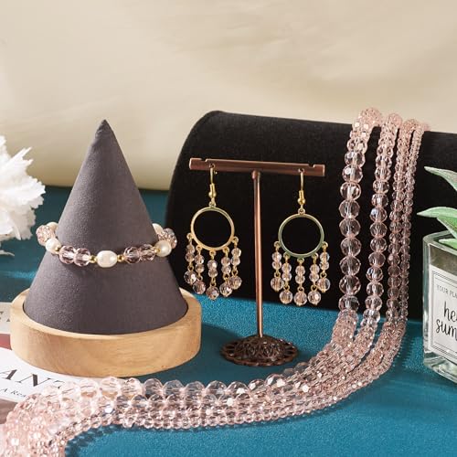 4 Stranden imiteren Oostenrijkse kristalglas kralen Stranden 4mm/6mm/8mm/10mm Facet Ronde Glas Spacer Kralen Bulk voor DIY armband sieraden maken, Roze