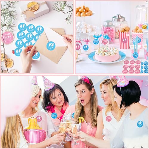 144 stuks geslacht onthullen stickers, Team Boy & Team Meisje labels stickers Jongen of Meisje Baby Feest decoratie blauw en roze geslacht stickers geslacht Reveal party jongen of meisje decoratieve stickers 5