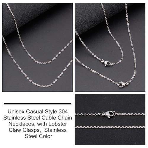 50 st Roestvrij stalen ketting, 45cm Ketting Kabel ketting ketting ketting Bulk met kreeft sluiting voor hanger ketting DIY Sieraden maken 4