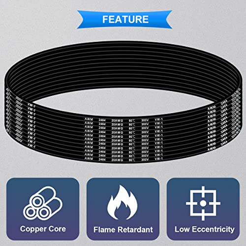 20 AWG elektrische draad, 2 x 0,5 mm2, 20 Gauge, 300 V, 2 Wire Tinned Koper Kabel met PVC, 10 Metres, Flexibele Kabel voor Auto, LED Strips met 10 stuks Heat Shrink Tubing 4