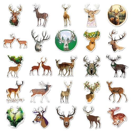 Hertenstickers voor tieners en volwassenen, 50 stuks Herten Waterdicht Vinyl Stickers Set Auto Motorfiets Fiets Skateboard Snowboard Bagage Laptop Koffer Helm Motorfiets Computer 4