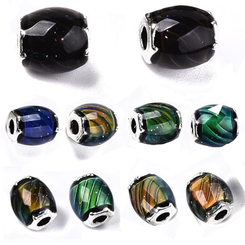 50 st Kleur Veranderende Mood Kralen Crystal Glas Barrel Temperatuur Sensing sieraden kralen voor vrouwen mannen DIY Mood armbanden Sieraden maken