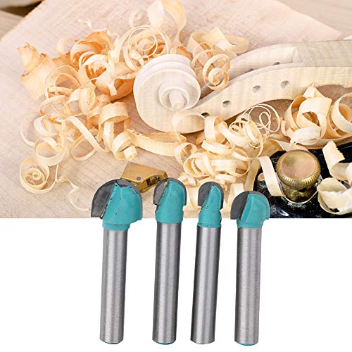 Ronde Milling Cutter, 4st 6mm Ronde Shank Wood Working Milling Cutter bit Houtbewerking Core Box Router Bit Set 5
