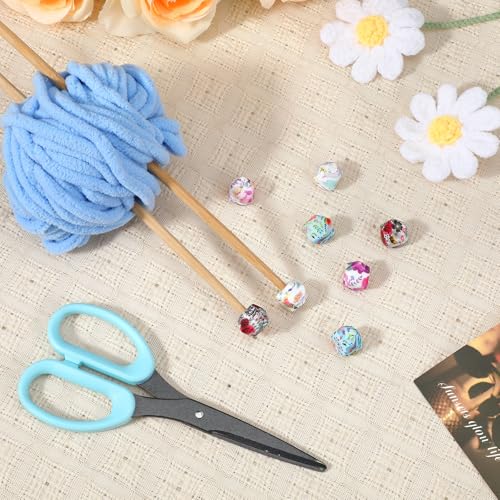 8 st Breinaalden Stitch Stoppers,Tropische bloemen Naald Tip Beschermer Breinaald Stopper Beschermkap Breiaccessoires Geschikt voor Naalden van maten (3-9mm) 5