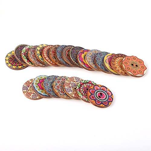 100 stuks houten knopen (vintage gemengde knopen) 4