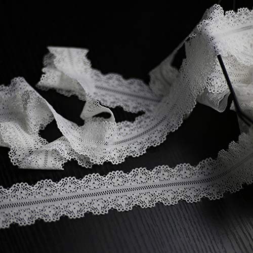 Kantband 20m Lace Band Elastische Lace Band met 2 Motieven voor het naaien van ambachten Trouwdecoratie Scrapbooking Gift Box (Elastische Lace / 2 Types) 5