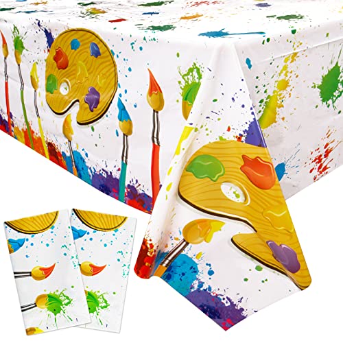 Verpakking van 2, 130 x 220 cm, Plastic Splash Mat, Wasbare Tafellakens, Waterdicht, Tafellakens voor ambachten en schilderen, Kinderverjaardagen, Eerste Schooldag, Schoolkind, Pakje van 2