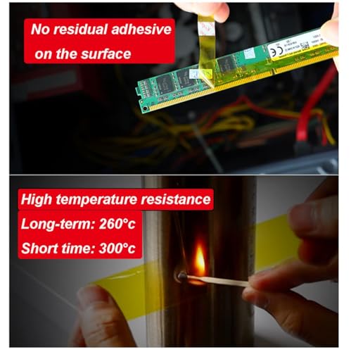 1 rol 12mm x 33m hittebestendig kleefband, isolatieband, polyimidefilmlijmband voor maskeren, lassen, elektrisch 4