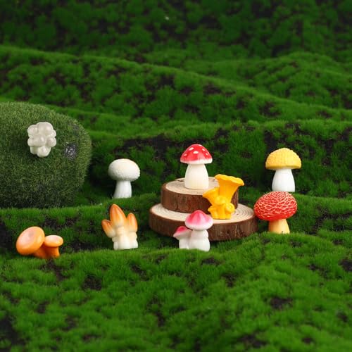 36 st. Minihars Paddestoelen, 18 Styles Kleurrijke Miniatuur Paddestoelen Kleine Mini Figuren Home Fairy Garden Dollhouse Micro Landscape Cake Outdoor DIY Ambachten Decoratie 3