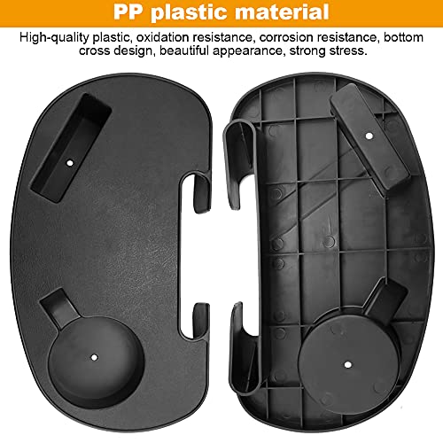 Cup houder voor stoel arm, 2 stuks stoelbeker houder tray stand klem, klem op zijtafels zwarte beker houder voor stoel arm zon ligstoelen, kampeerstoelen, visstoelen, tubulair 4